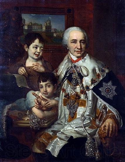 Vladimir Lukich Borovikovsky ortrait of count G.G. Kushelev with children